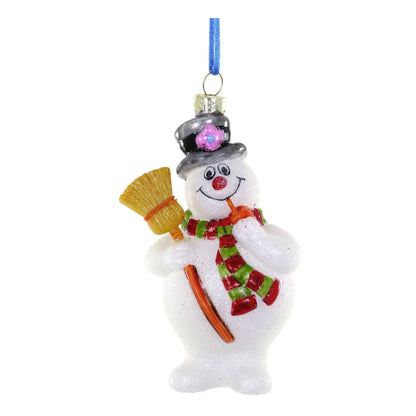 Frosty the Snowman Glass Ornament - - Christmas