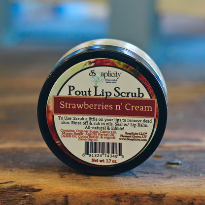 Strawberries 'n Cream Pout Lip Scrub - Default Title - Lip Scrubs