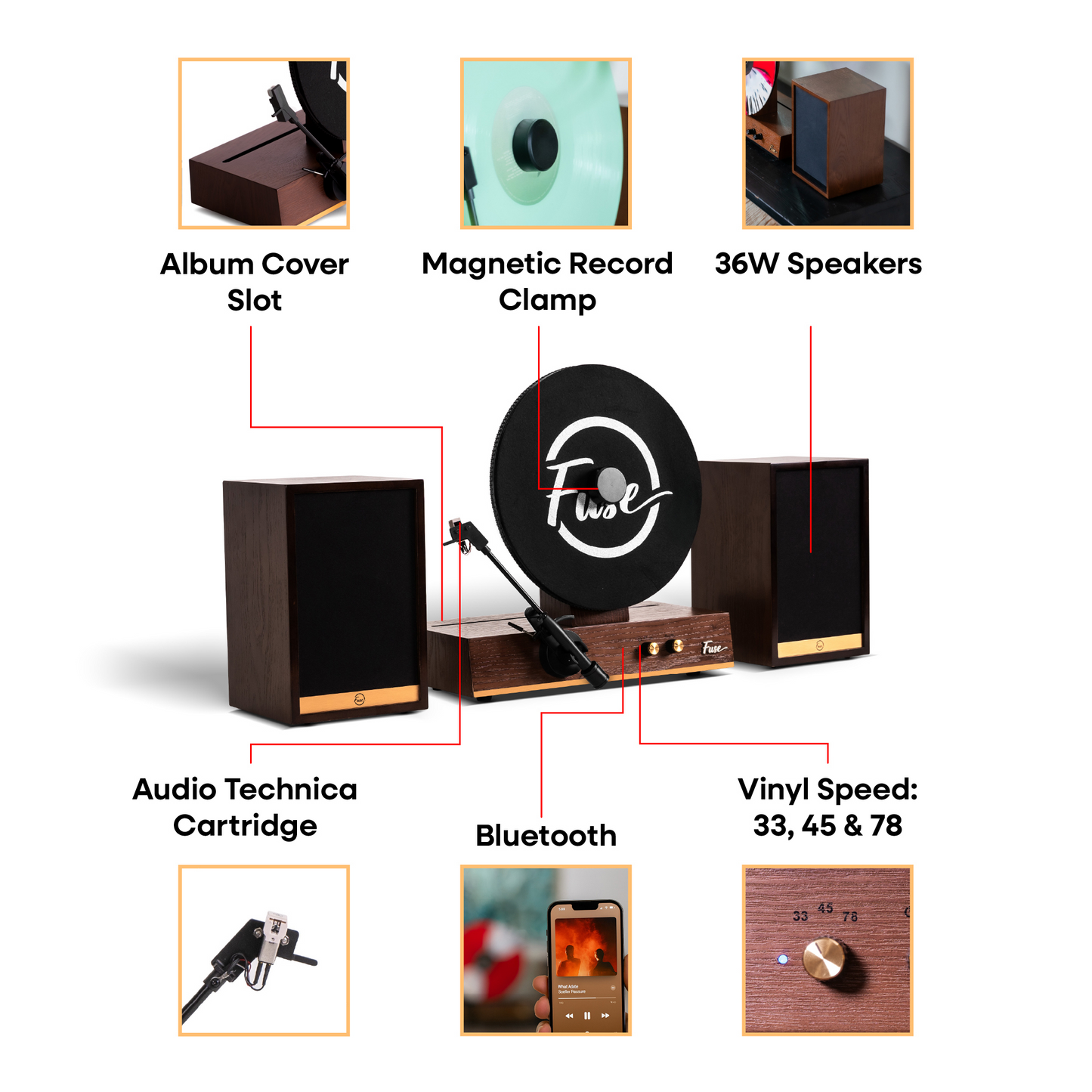 Fuse Audio GLD Vertical Vinyl Record Player- Fuse Audio- {{Product type}}