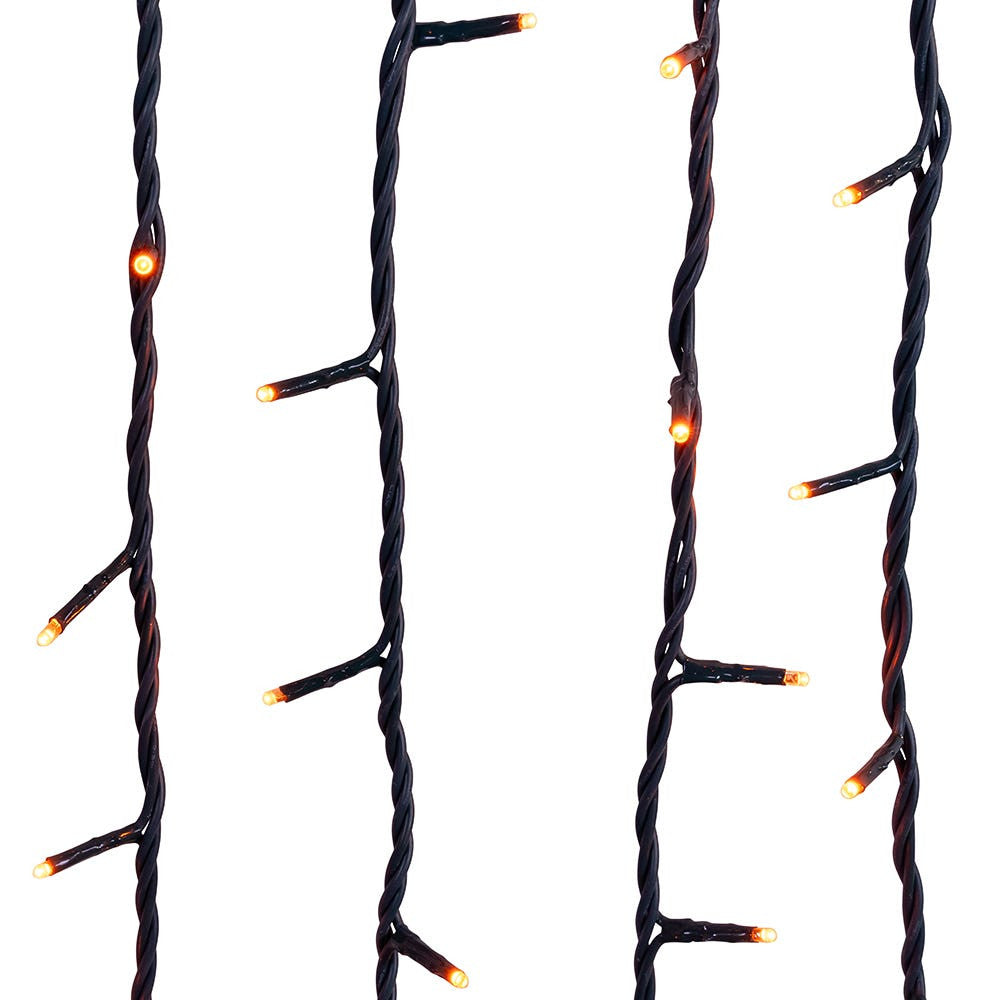 Jingle Bright 100 LED Light Set - Orange - Green Wire - - Christmas >> Lighting