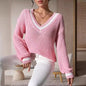 V-Neck Knitted Sweater - Kia Day Design