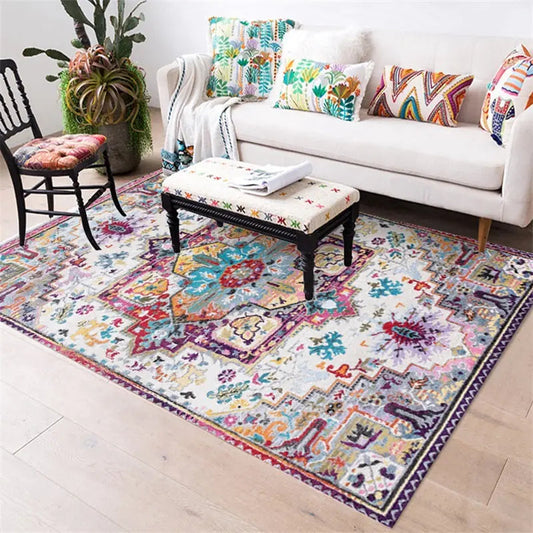 Turkish Area Rug Multicolor Floral Carpet - - rugs