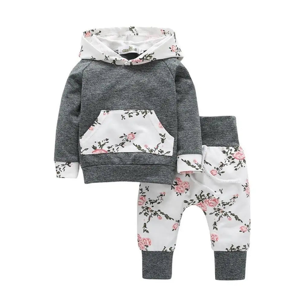 2 Pieces Floral Tracksuit Set