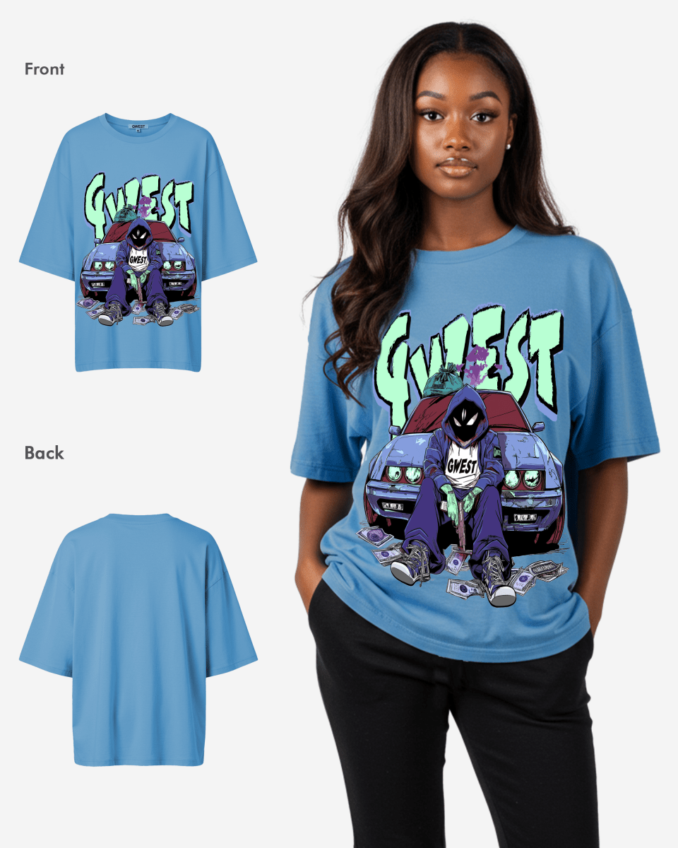 G West Womens HEIST Oversized TEE - Blue - Womens Oversizes T-Shirt