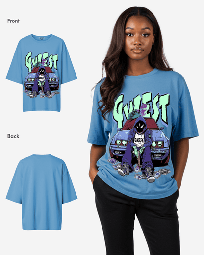 G West Womens HEIST Oversized TEE - Blue - Womens Oversizes T-Shirt