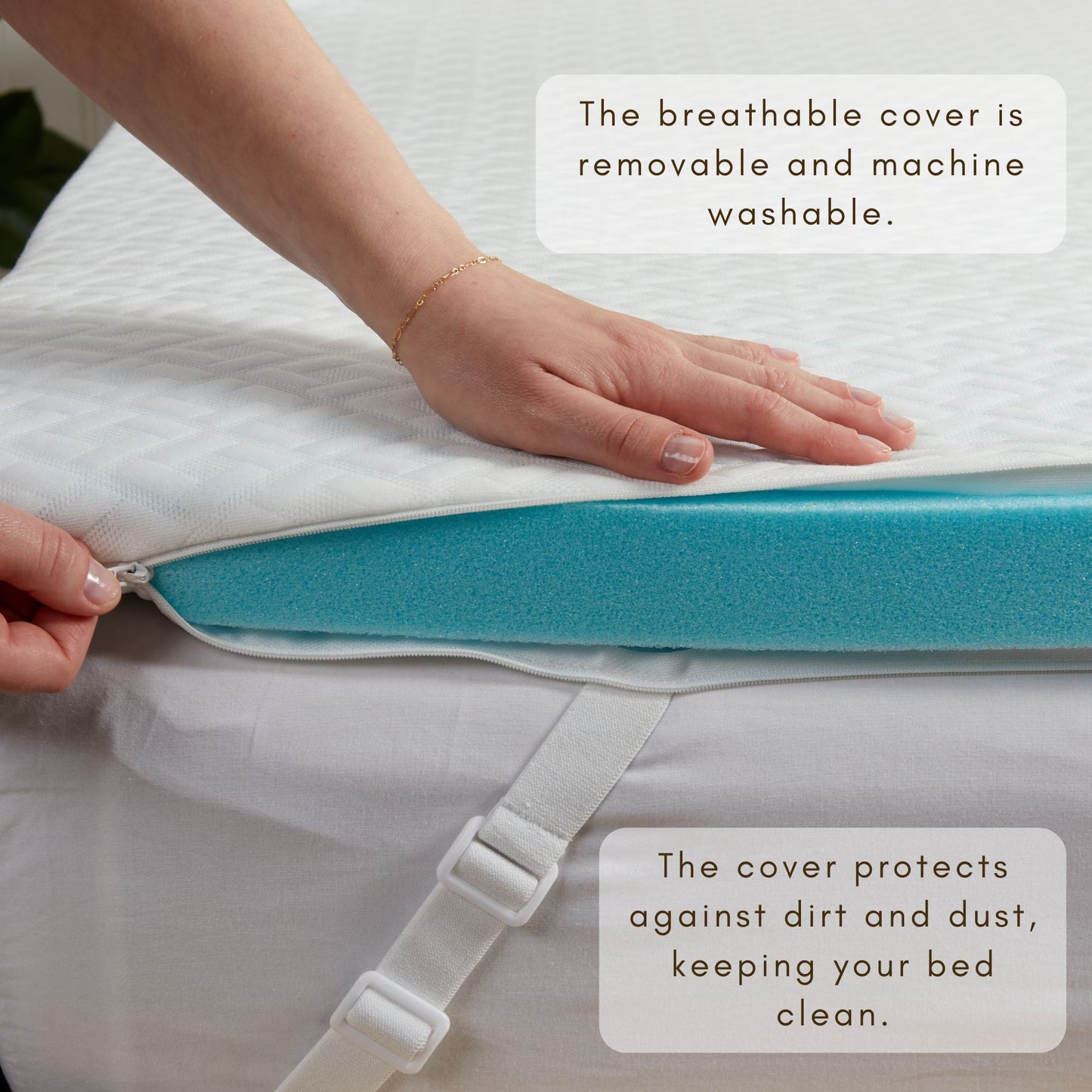 2-Inch Gel Memory Foam Mattress Topper - - Mattress Pads