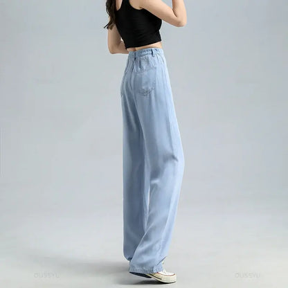 Womens Baggy Wide Leg Denim Pants