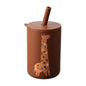 Baby Feeding Straw Cup brown orange