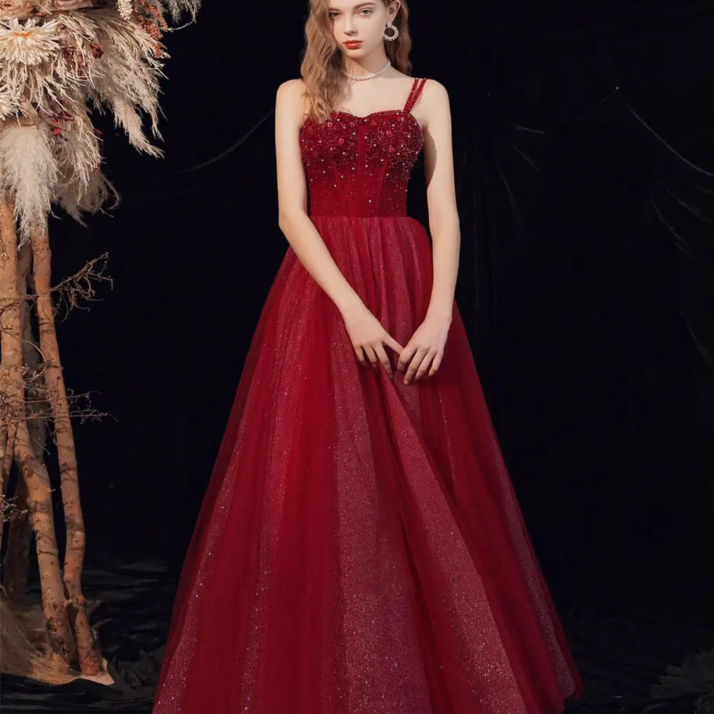 Sleeveless Red Dress - - dress