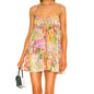 Womens Slim Fit Printed Slip Dress - Pink -
