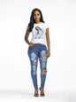 Ripped Denim Trousers and Stylish Feet Pants - Kia Day Design