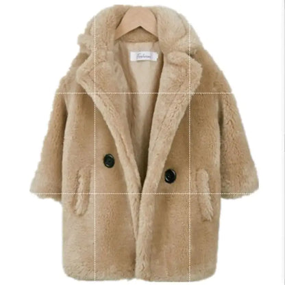 Kids Autumn And Winter Coat Brown 120cm