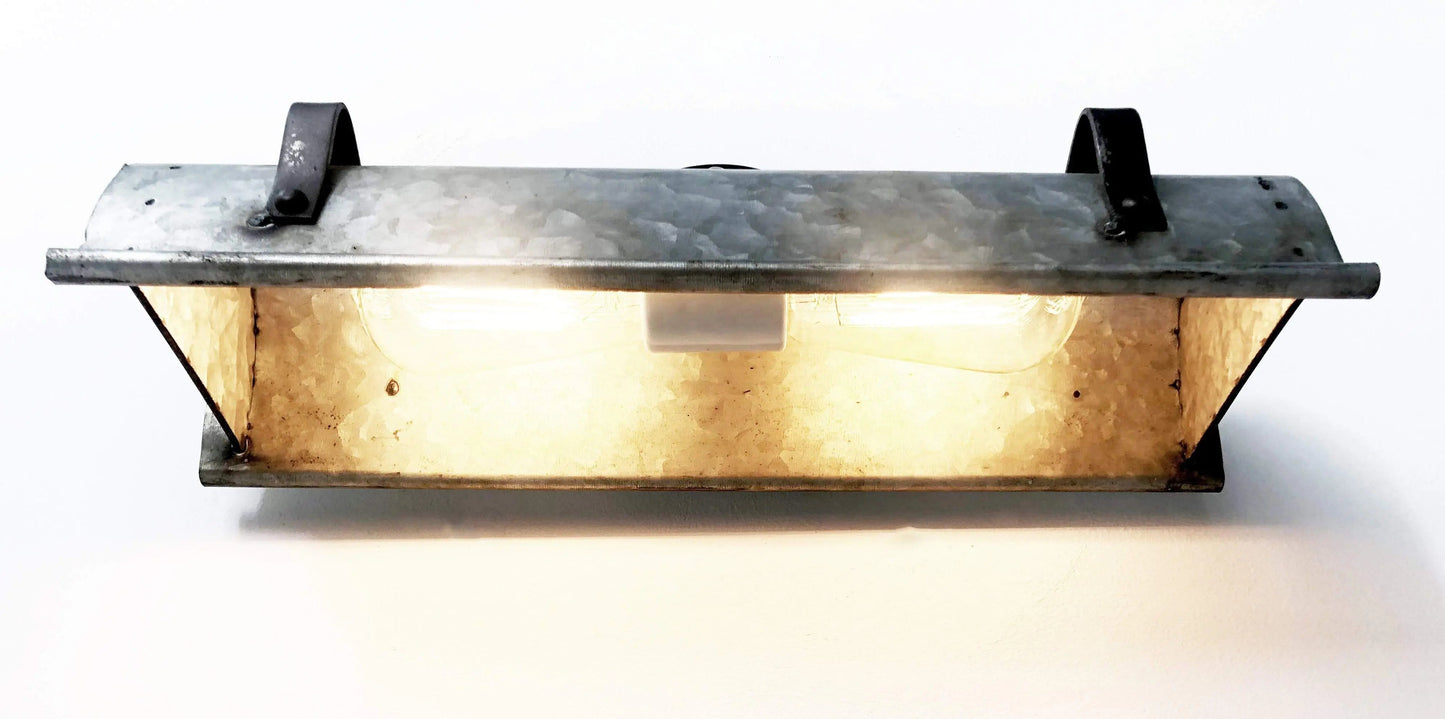 Galvanized Metal Wall Vanity Light - - Farmhouse Lighting