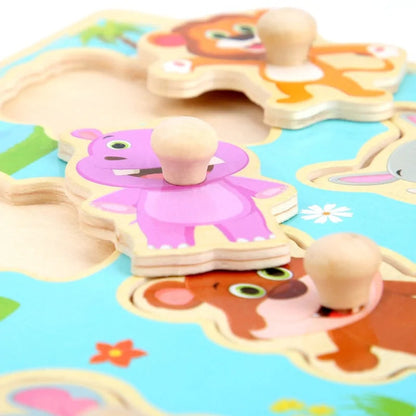 Baby Montessori Wooden Puzzle Board - Kia Day Design