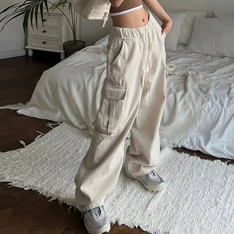 Retro Street Casual Pocket Overalls Kia Day Design