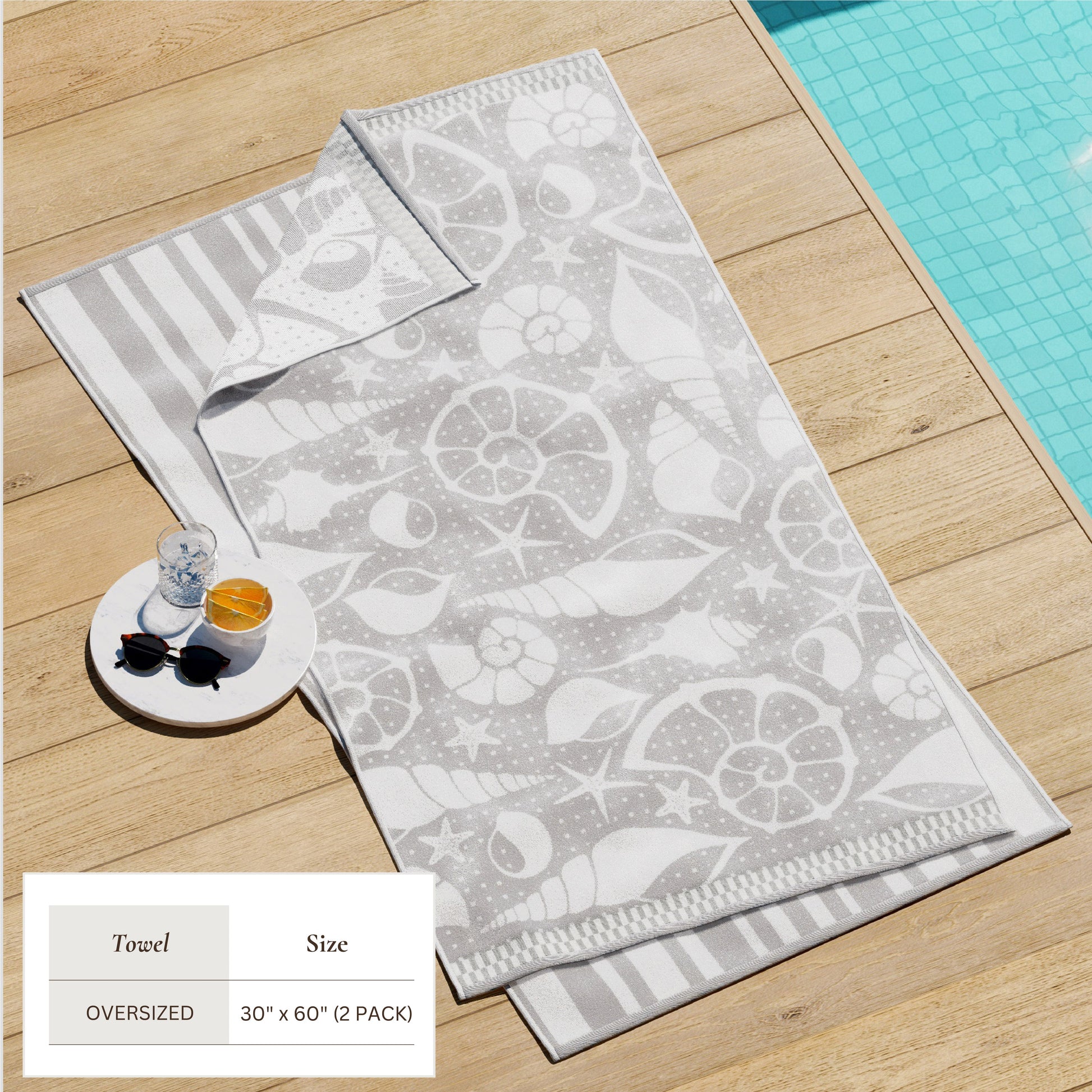 Cotton Velour Beach Towel - Maui Collection - - Beach Towels