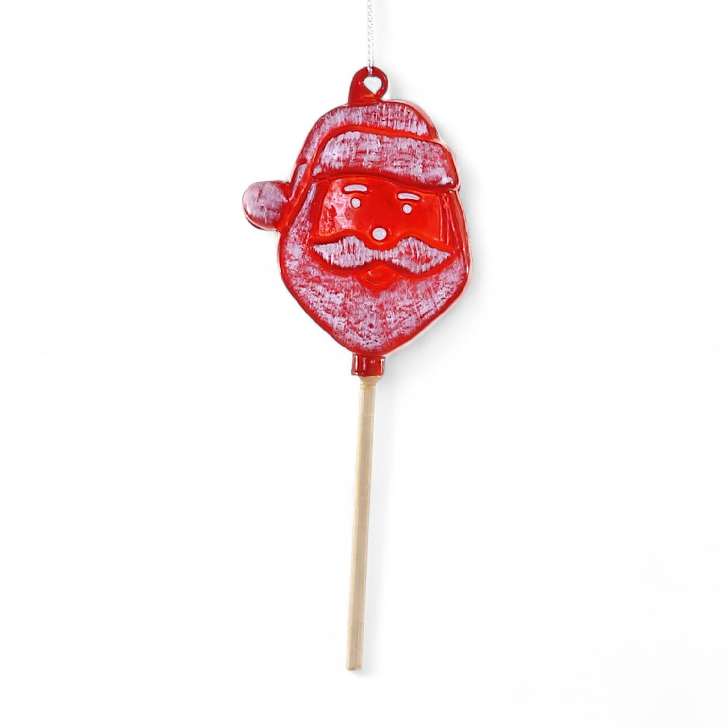 Santa Lollipop Glass Ornament - - Christmas