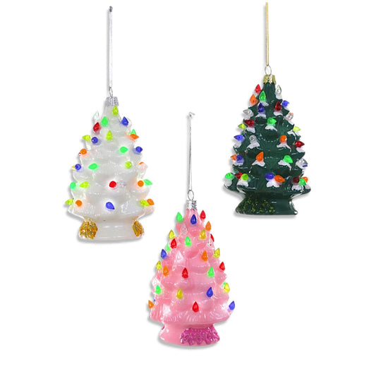 Glass Vintage-Inspired Christmas Tree Ornament - Pink - Christmas