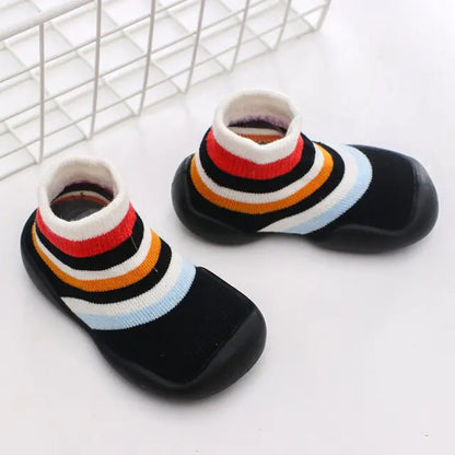 First Walker Kids Soft Rubber Sole Baby Shoe black red 18-24 Months-18 Months12 Months