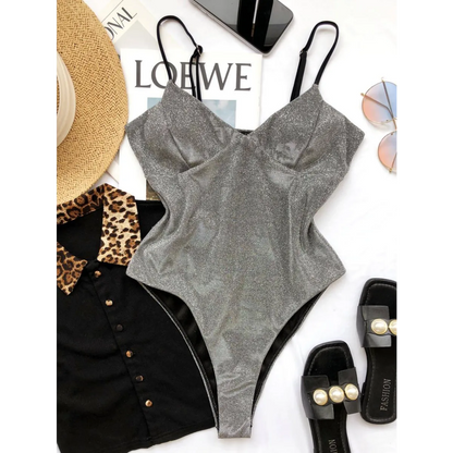 Glitter One-piece Swimsuits - -