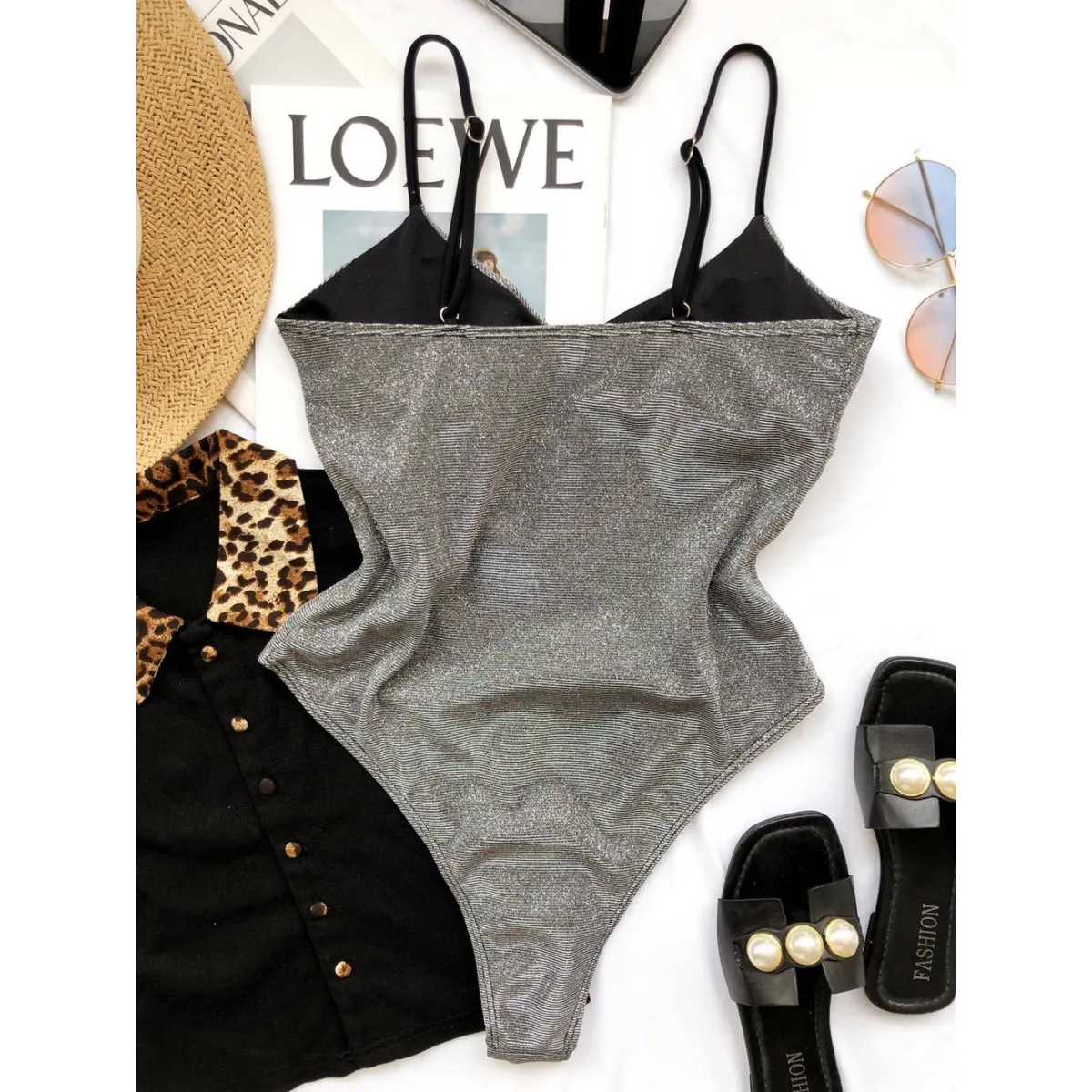 Glitter One-piece Swimsuits - -