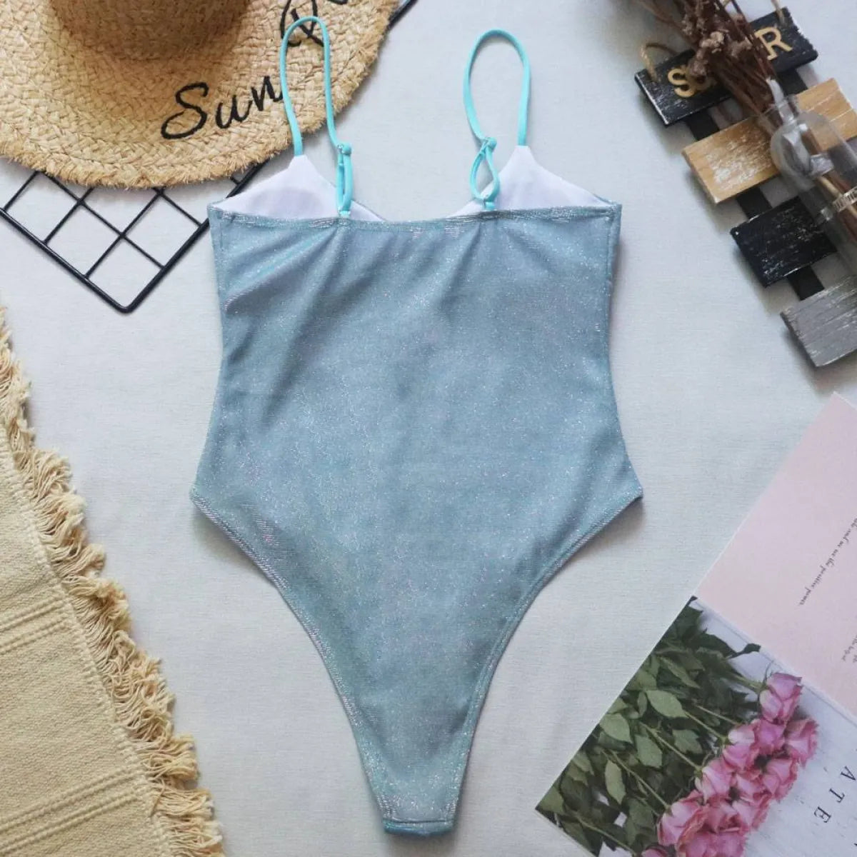 Glitter One-piece Swimsuits - -