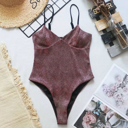 Glitter One-piece Swimsuits - -