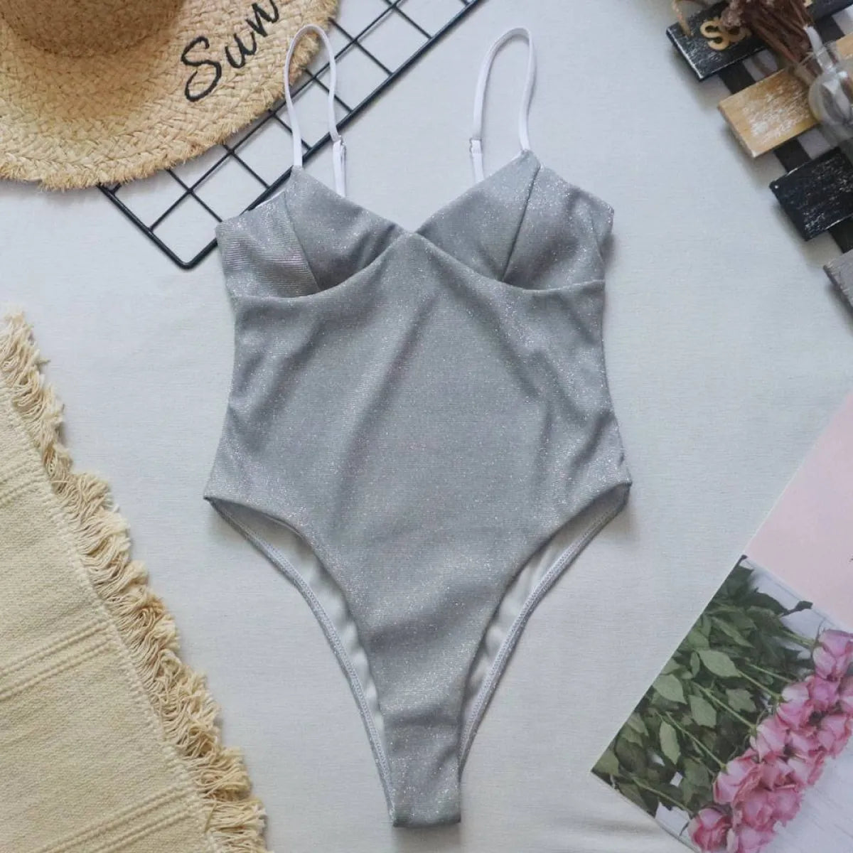 Glitter One-piece Swimsuits - -