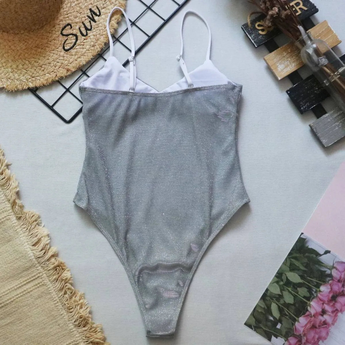 Glitter One-piece Swimsuits - -
