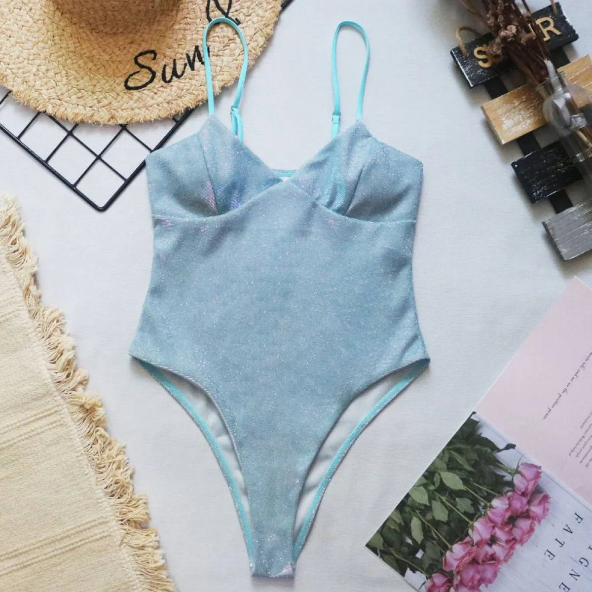 Glitter One-piece Swimsuits - -