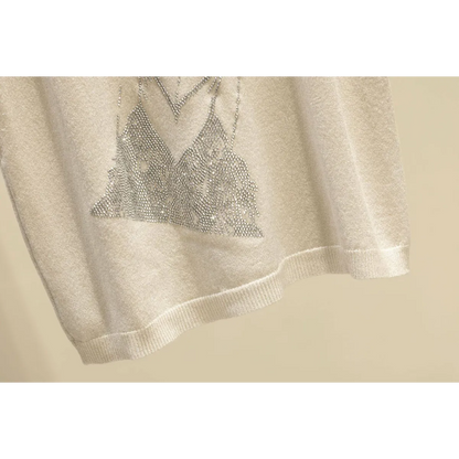 Glitter Print Tank Top - -