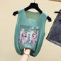 Glitter Print Tank Top - Green One Size -
