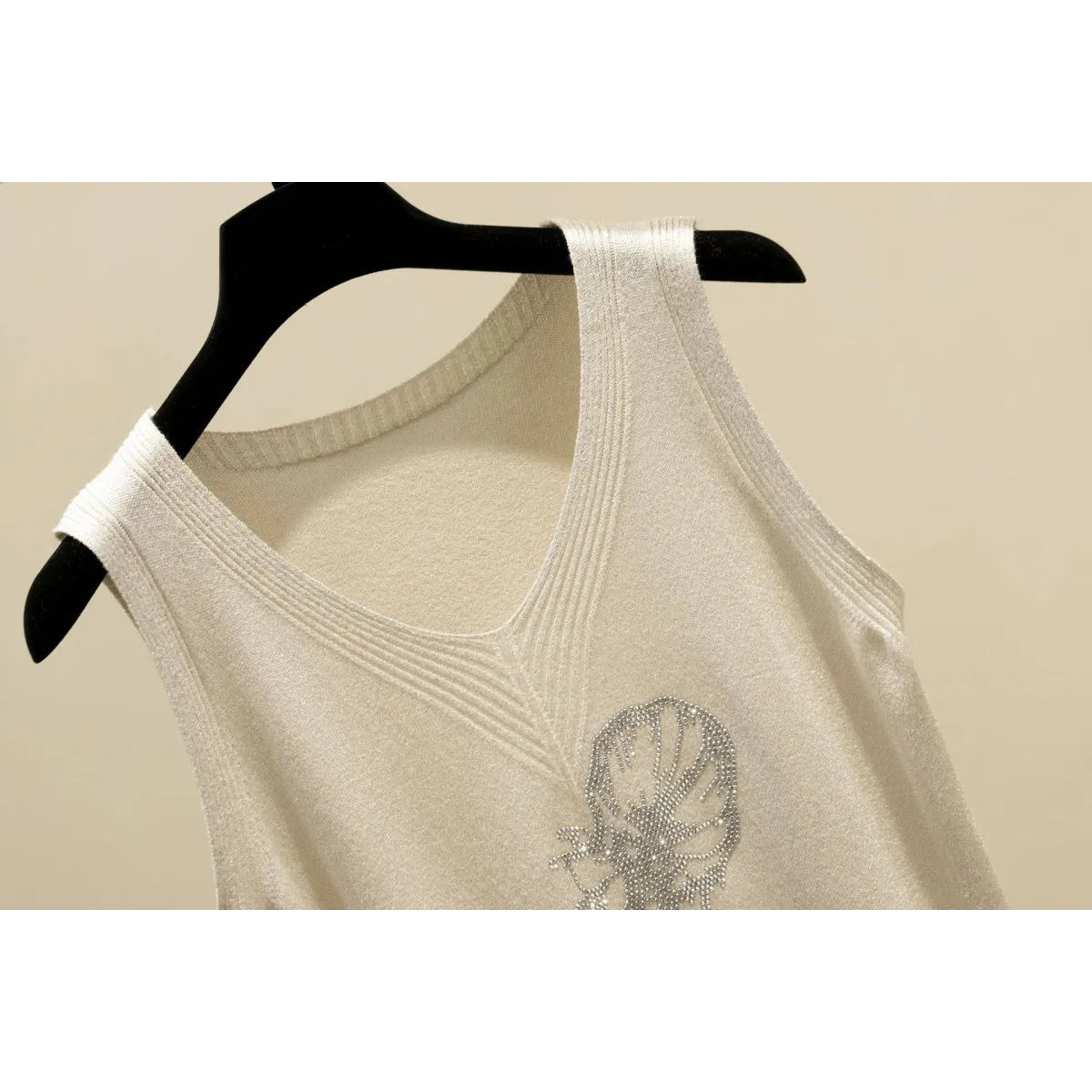 Glitter Print Tank Top - -