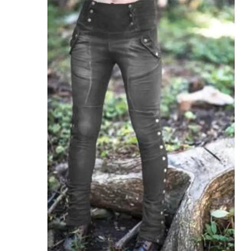 Stretch Pocket Pencil Pants - Grey L - Women's Fashion - Women's Clothing - Bottoms - Jeans