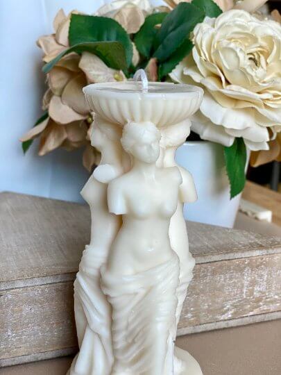Goddess Sculpture Candle | Soy Wax Art Trio - - candles