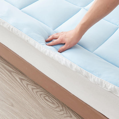 2 Inch Thick Cooling Mattress Pad - Finley Collection - -