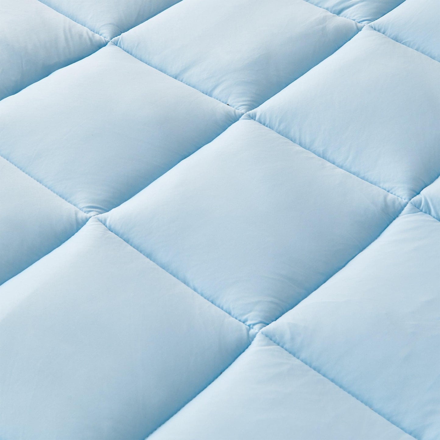 2 Inch Thick Cooling Mattress Pad - Finley Collection - Light Blue -
