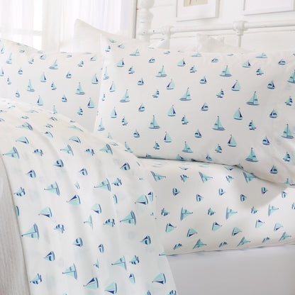 Coastal Printed Sheet Set - Newport Collection - - Bed Sheets