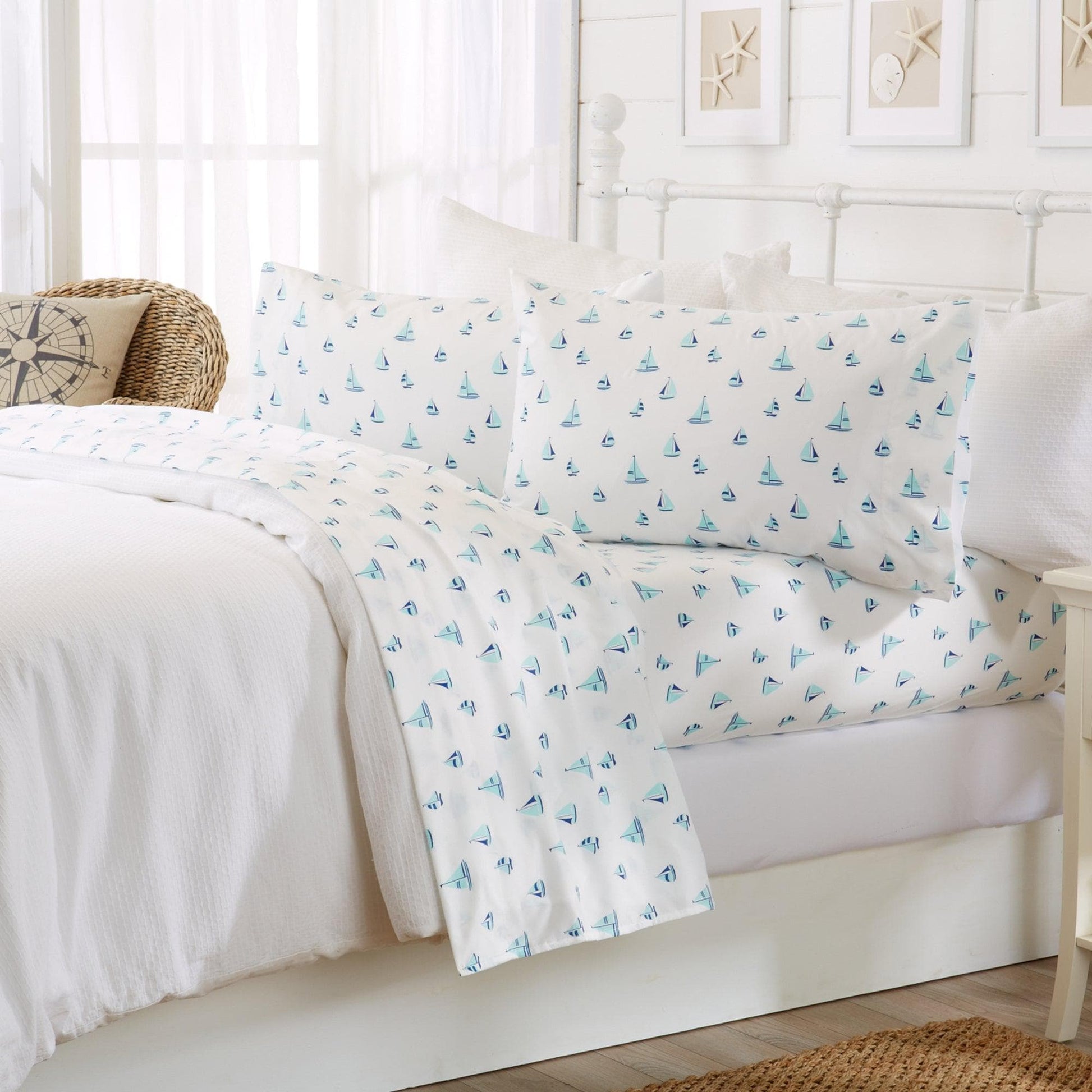 Coastal Printed Sheet Set - Newport Collection - - Bed Sheets