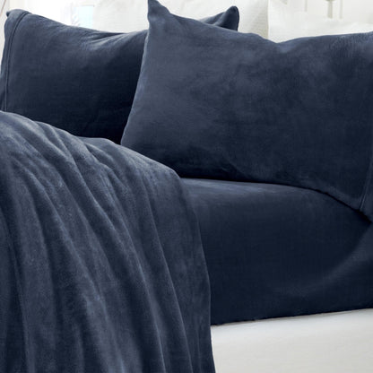 Solid Jewel-Toned Plush Sheet - Velvet Luxe Collection - -