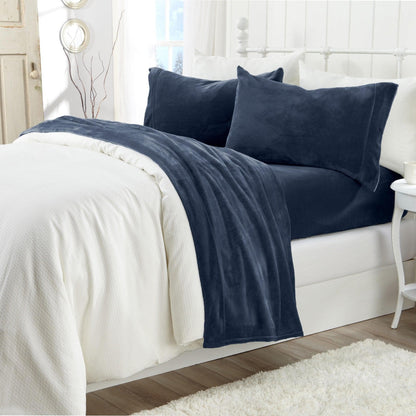 Solid Jewel-Toned Plush Sheet - Velvet Luxe Collection - -