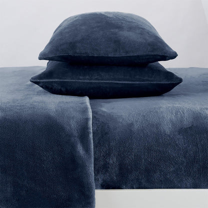 Solid Jewel-Toned Plush Sheet - Velvet Luxe Collection - Navy -