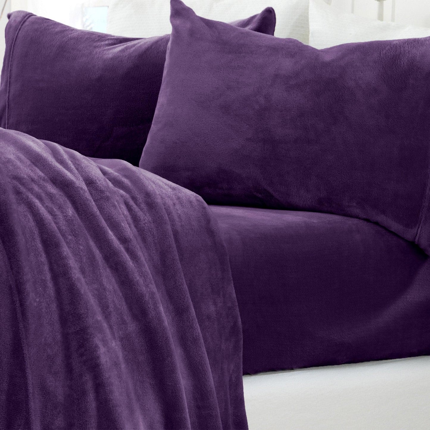 Solid Jewel-Toned Plush Sheet - Velvet Luxe Collection - -