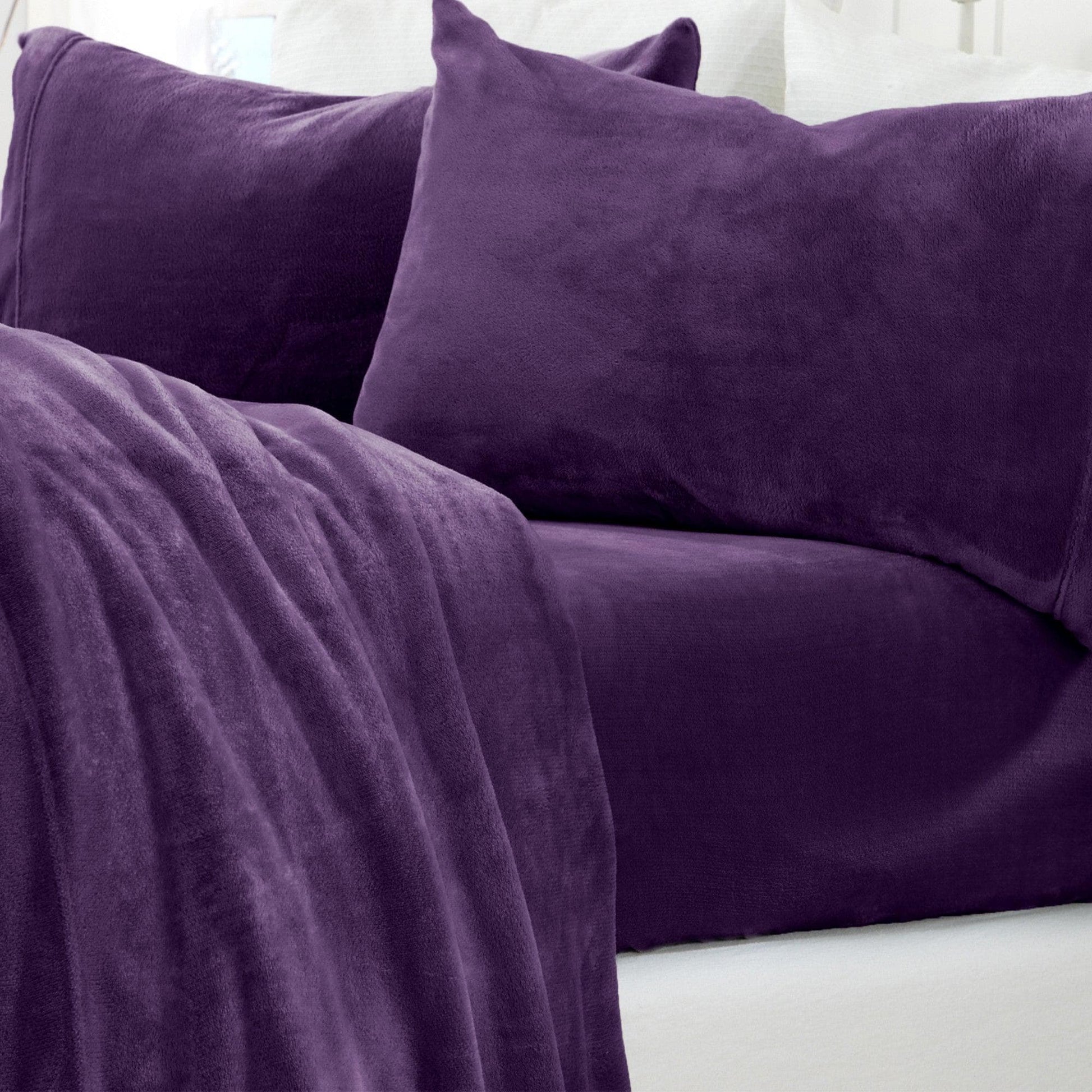 Solid Jewel-Toned Plush Sheet - Velvet Luxe Collection - -
