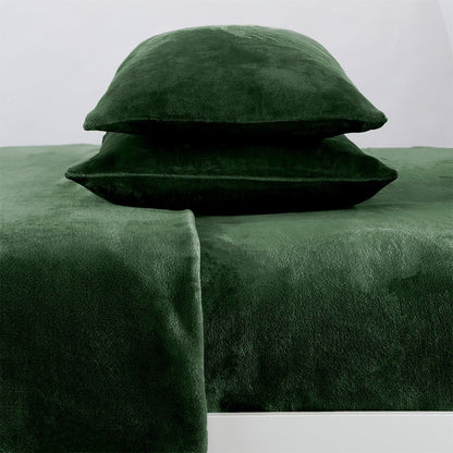 Solid Jewel-Toned Plush Sheet - Velvet Luxe Collection - Emerald -