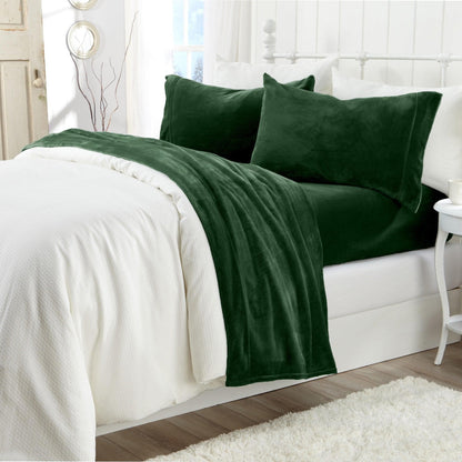 Solid Jewel-Toned Plush Sheet - Velvet Luxe Collection - -