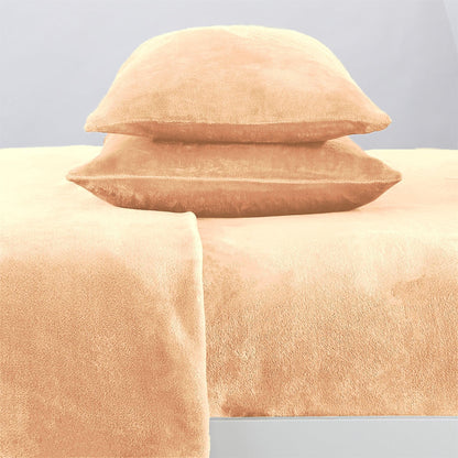 Solid Jewel-Toned Plush Sheet - Velvet Luxe Collection - Nude -