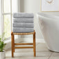 4 Pack Cotton Bath Towels - Kasper Collection - Bath Towel (Pack of 4) Light Grey - Bath Towels
