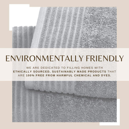 4 Pack Cotton Bath Towels - Kasper Collection - - Bath Towels