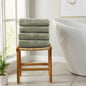 4 Pack Cotton Bath Towels - Kasper Collection - Bath Towel (Pack of 4) Olive - Bath Towels